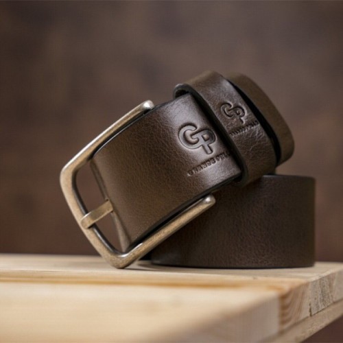 Ремінь Grande Pelle З круглою пряжкою Капучіно (11271)