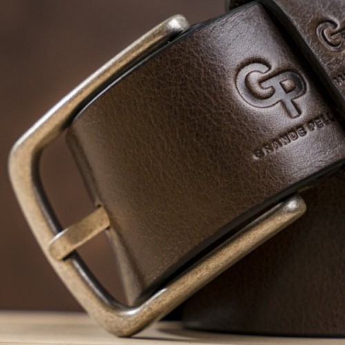 Ремінь Grande Pelle З круглою пряжкою Капучіно (11271)