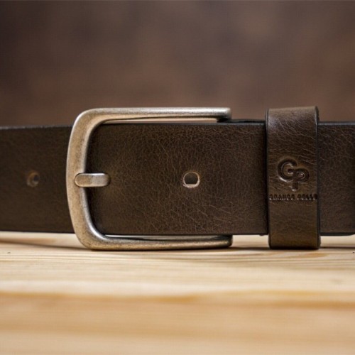 Ремінь Grande Pelle З круглою пряжкою Капучіно (11271)