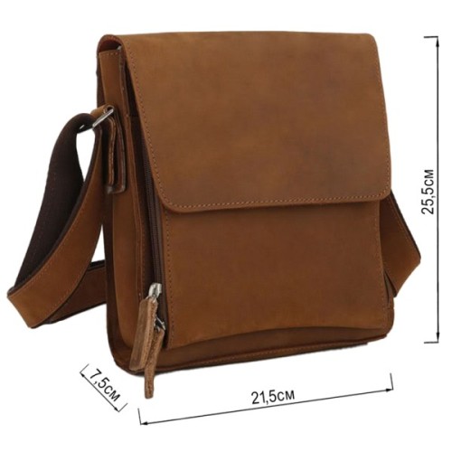 Сумка Vintage З вінтажної шкіри Коричнева (14159)