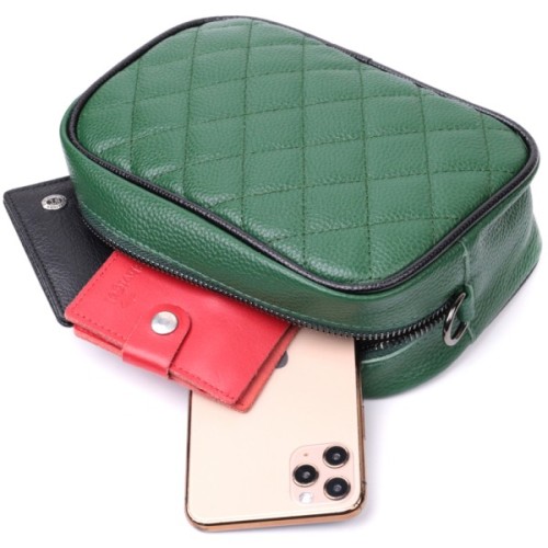 Сумка Vintage З натуральної шкіри Зелена (22384)