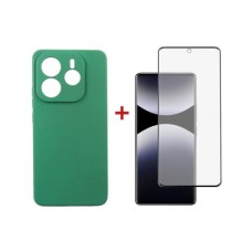 Чохол до мобільного телефона Dengos Kit Xiaomi Redmi Note 14 case Soft + glass (Mint) (DG-KM-131)