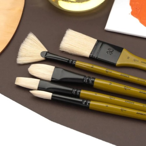 Пензлик для малювання Rosa Щетина овальна, AMBER 2306FR, №5 (4823098533436)