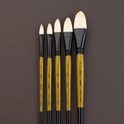 Пензлик для малювання Rosa Щетина овальна, AMBER 2306FR, №5 (4823098533436)