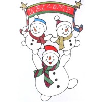 Новорічні наклейки Chomik "Три сніговички Welcome" 31х47 см (5900779851948_3)