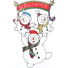 Новорічні наклейки Chomik "Три сніговички Welcome" 31х47 см (5900779851948_3)