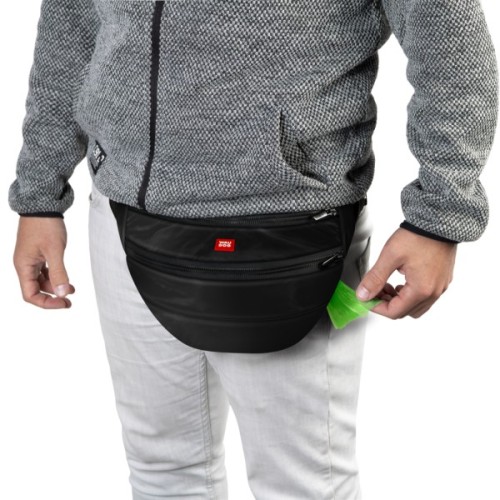 Поясна сумка-бананка для собак WAUDOG Family 33х17х10 см чорна (56891)