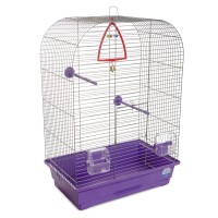 Клітка для птахів Природа "Ауріка" 44x64x27 см хром/фіолетова (4823082414901)