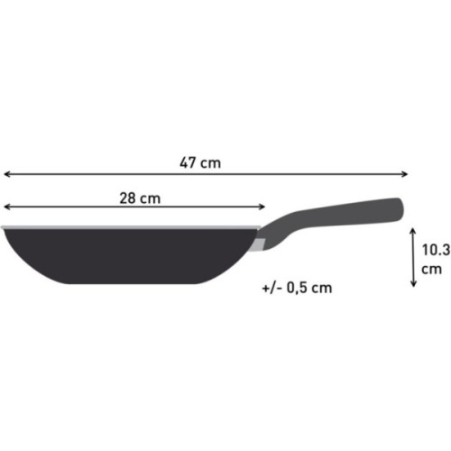Сковорода Tefal ВОК Halo 28 см, алюміній, бакеліт, сірий (C3121953)