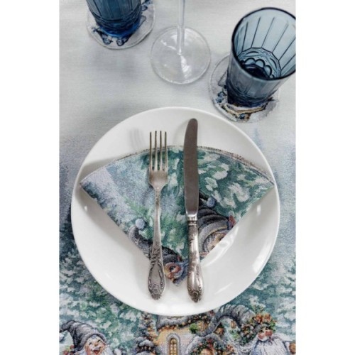 Серветка на стіл Прованс гобеленова Казкові гноми D 35 см (038429)