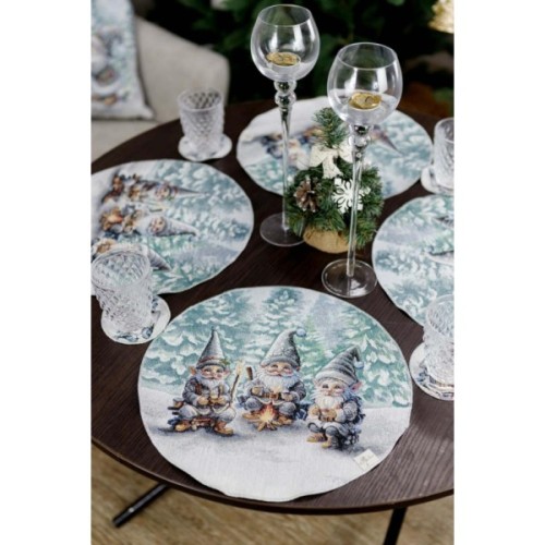 Серветка на стіл Прованс гобеленова Казкові гноми D 35 см (038429)