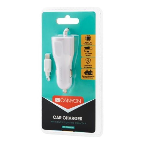 Зарядний пристрій Canyon 1xUSB car adapter (CNE-CCA033W)