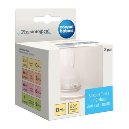 Соска Canpol babies силіконова до пляшечки S-Shape S (міні) 2 шт (59/891)