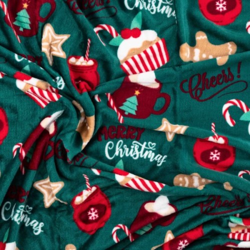 Плед Ardesto Christmas Flannel 100% поліестер, різдвяні смаколики 160х200 см (ART0122PB)