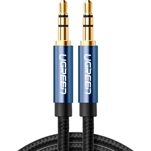 Кабель мультимедійний 3.5mm M to 3.5mm M 0.5m 90° corner AV112 blue Ugreen (60178)