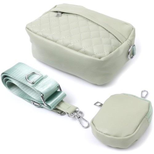 Сумка Vintage Жіноча крос-боді з монетницею з екошкіри Фісташкова (22797)