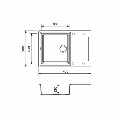 Мийка кухонна Adamant Horizon Medium чорний + змішувач та дозатор (4824296104503)