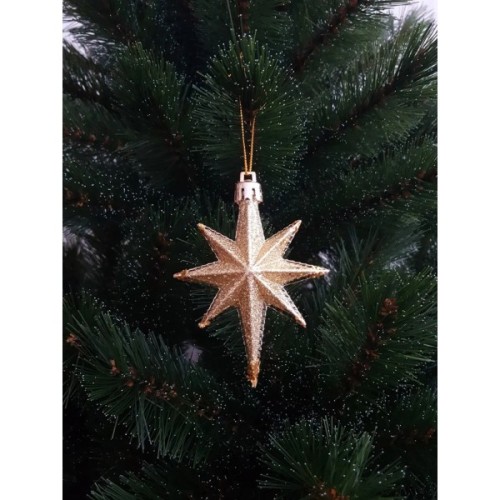 Ялинкова іграшка Chomik Зірки, 9 см, пластикові 4 шт,золоті (5901292631147_2)