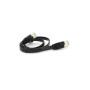 Патч-корд 0.5м UTP cat.7, CU, RJ45, плоский, black Weepda (PCMF-CU7/0.5Bk)