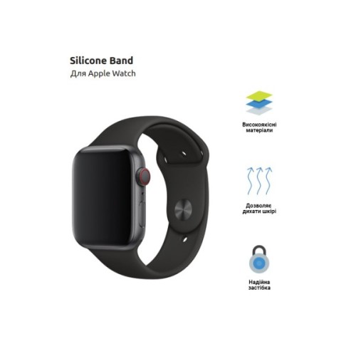 Ремінець до смарт-годинника Armorstandart Sport Band (3 Straps) для Apple Watch 42 (Series 11-10)/41/40/38 Black (ARM49096)