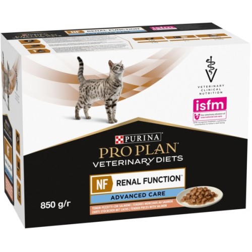 Вологий корм для кішок Purina Pro Plan Veterinary Diets NF Renal Function Advanced Care При патології нирок З лососем 10 x 85 г (7613287873699)