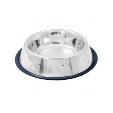 Посуд для собак Swastik Industries Миска металева на гумі з кісткою 700 мл (2700000021989)