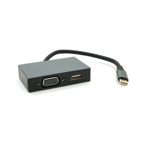 Концентратор Voltronic USB-C 4-in-1 USB 3.0 + USB-C + HDMI + VGA 0.23m silver (YT-HTC4in1)