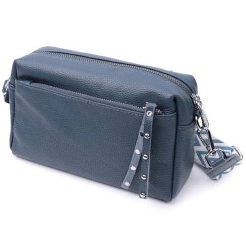 Сумка Vintage Жіноча шкіряна Синя (22652)