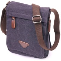 Сумка Vintage Вертикальна чоловіча текстильна Чорна (21265)