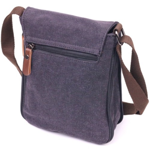 Сумка Vintage Вертикальна чоловіча текстильна Чорна (21265)