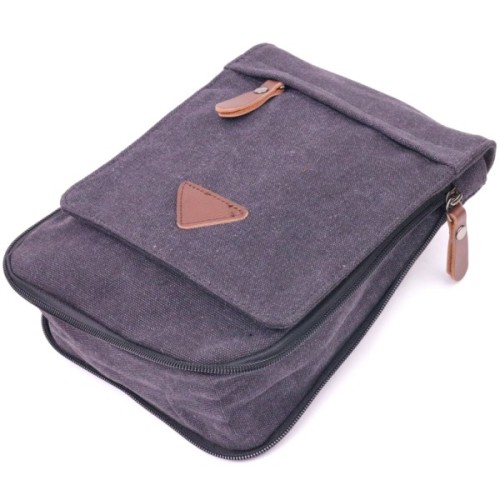 Сумка Vintage Вертикальна чоловіча текстильна Чорна (21265)