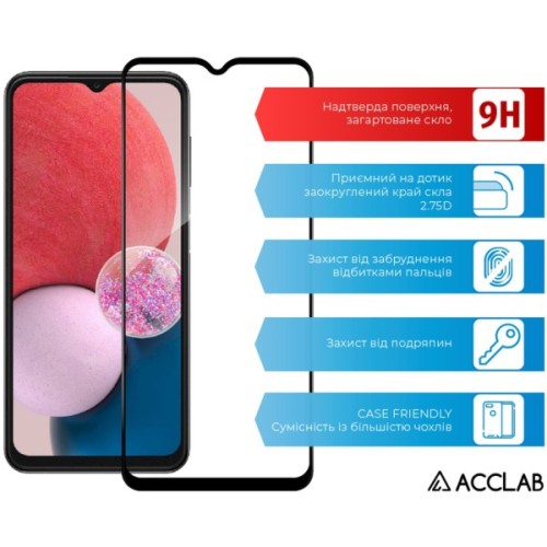 Скло захисне ACCLAB Full Glue Samsung A13 4G Black (1283126524219)