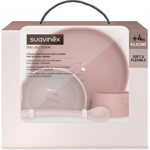 Набір дитячого посуду Suavinex Colour Essence рожевий (401543)