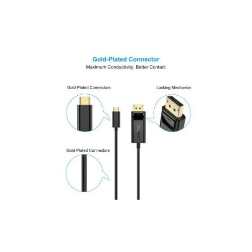 Кабель мультимедійний USB-C to DisplayPort M 1.8m 4K60Hz Choetech (XCP-1801BK)