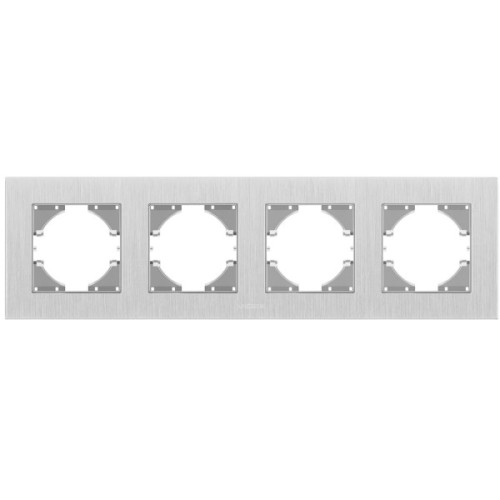 Рамка Videx BINERA сріблястий алюміній 4 поста (VF-BNFRA4H-SL)