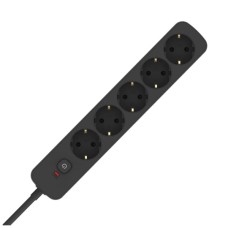 Мережевий фільтр живлення ColorWay CCA-3G1MM 5 розеток, 2m Black (CW-PSEA1052BK)