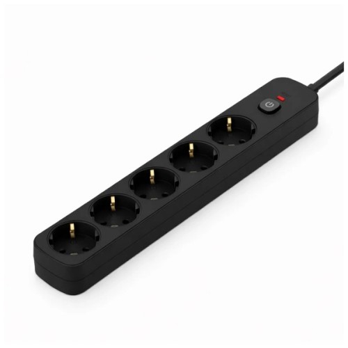 Мережевий фільтр живлення ColorWay CCA-3G1MM 5 розеток, 2m Black (CW-PSEA1052BK)