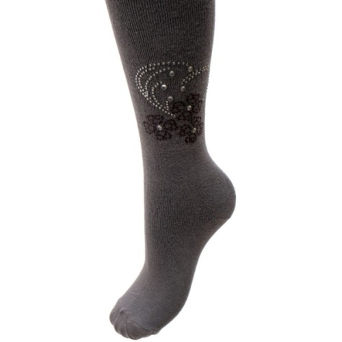 Колготки дитячі BNM з квітами зі страз (M0C0302-1183-11G-gray)