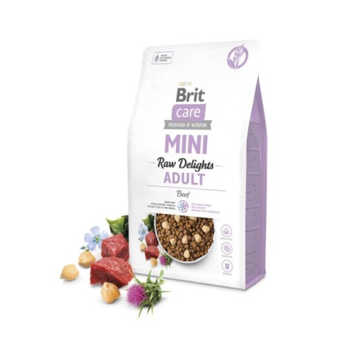 Сухий корм для собак Brit Care Mini Raw Delights Beef для малих порід 2 кг (8595602571307)