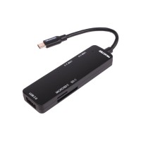 Концентратор Maxxter USB-C to 1xUSB 3.0 + 2xUSB 2.0 + SD/TF (HU3C-3PTF-01)