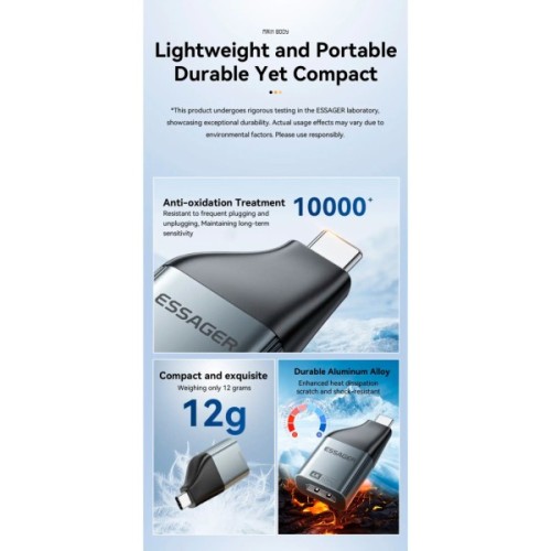 Перехідник HDMI F to USB-C M 4K60Hz Essager (EZJHD60-MJ0G-P)