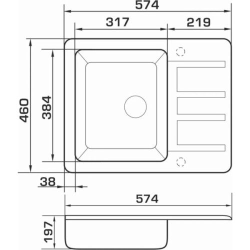 Мийка кухонна GRANADO ALANIS terra (gr2703)