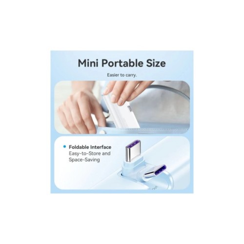 Батарея універсальна Vention 4800mAh 22,5W PD, USB-C In/Out, LED display, with built-in USB-C cable Blue (FHQL0)