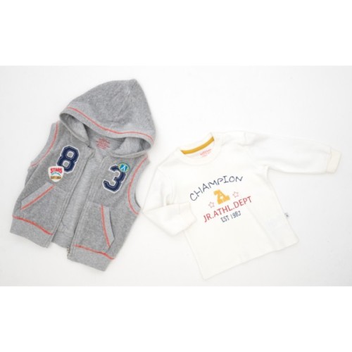 Набір дитячого одягу Aziz велюровий (3053-68B-creamred)