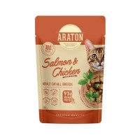 Вологий корм для кішок ARATON Adult with Salmon and Chicken 85 г (ART47926)