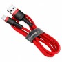 Дата кабель USB 2.0 AM to Lightning 1.0m Cafule 2.4A red+red Baseus (CALKLF-B09)