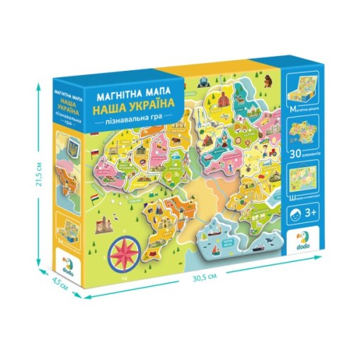 Навчальний набір DoDo Магнітна мапа України (200268)
