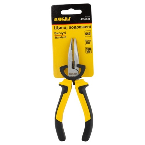 Плоскогубці Sigma довгогубці вигнуті 160мм Standard (4356521) (4356521)