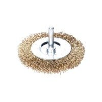 Щітка для електроінструменту Sigma дротяна дископодібна 100мм хвостовик 6мм латунированная 9013101 (9013101)