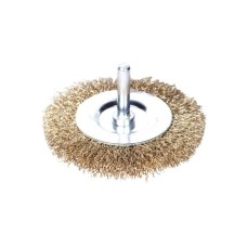 Щітка для електроінструменту Sigma дротяна дископодібна 100мм хвостовик 6мм латунированная 9013101 (9013101)